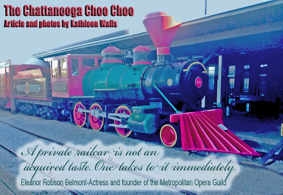 Antique steam railroad engine atr Chattanooga Choo Choo