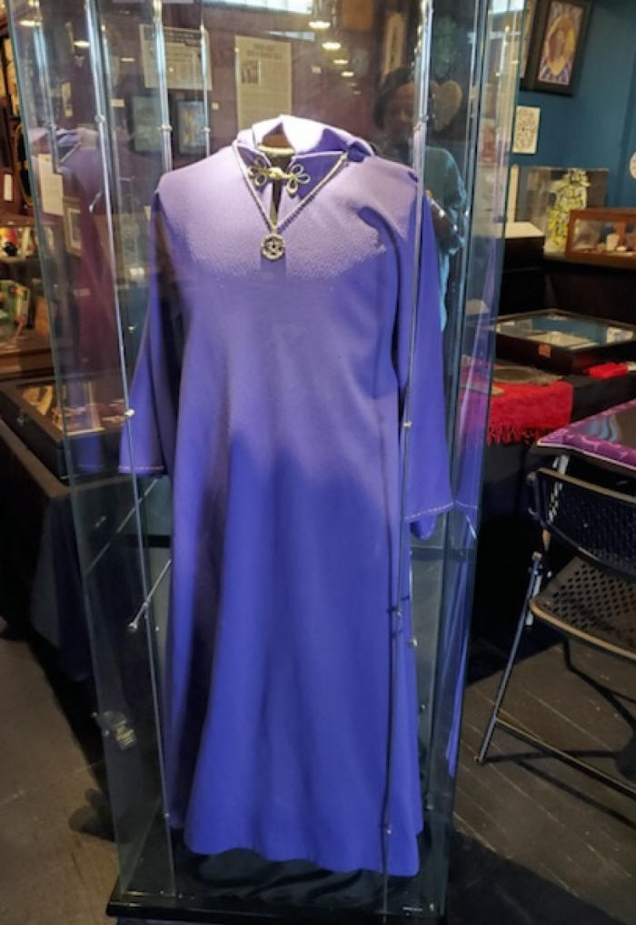 long blue dress