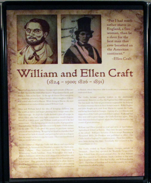 William and Ellen Craft exhibit at Tubman Museum of African American History in Macon.