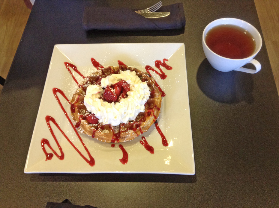 Strawberry waffle at Waffles Incafinated in Pitsburgh