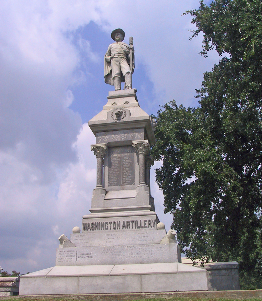 memorial to Washington Artillery at Metarie Cemetary in New Orlkeans