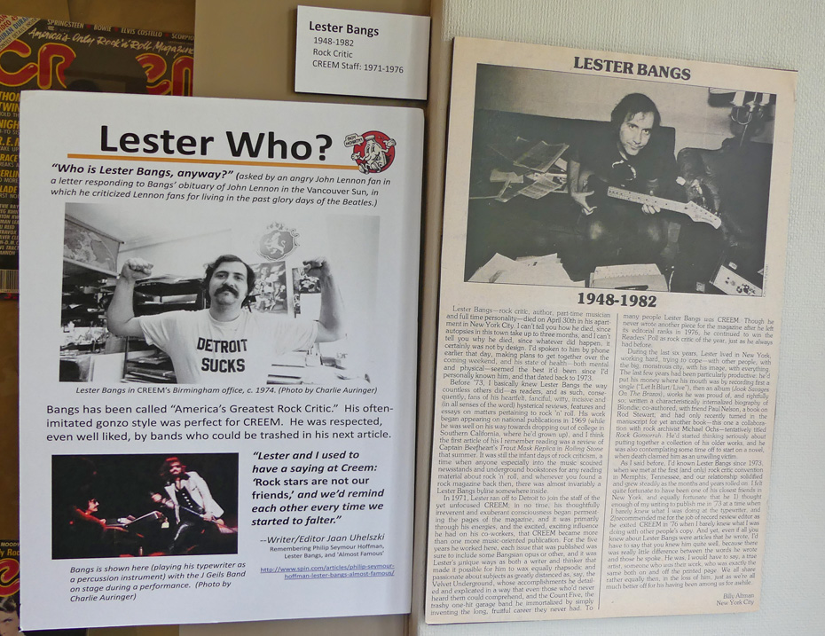 Pages of information about Lester Bangs