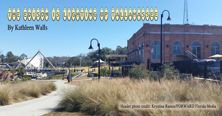 The Edison in Tallahassee with Cascade Park in the background