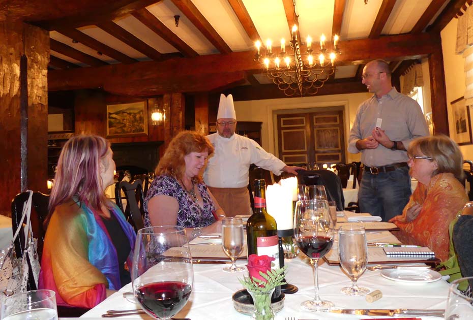 Chef talks to visitors at Old Mill Room