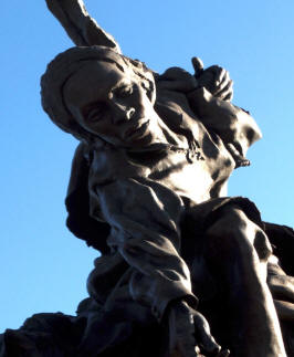 Detail of female in sculpture at Freedmen's cemetery at Alexandria, Virginia