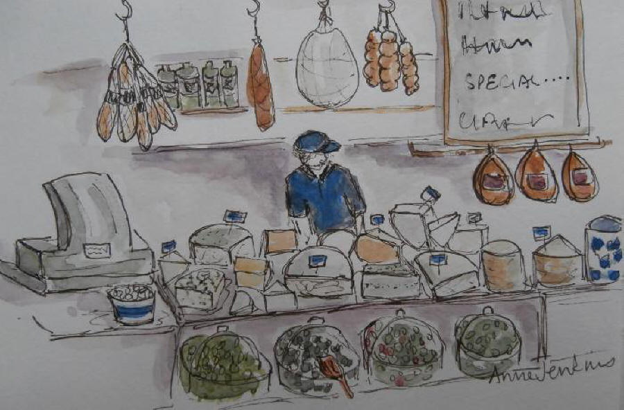 Small section of Di Bruno's cheese counter