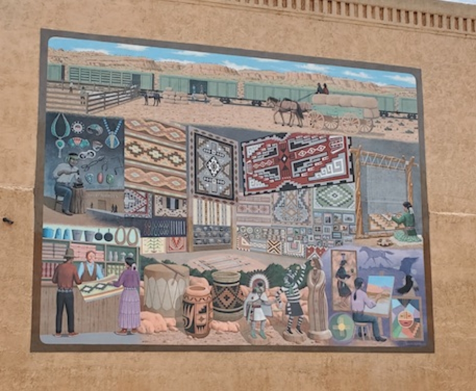 Mural showing Navajo culture