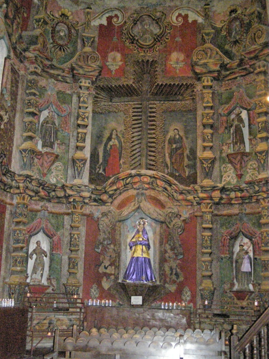 Interior of Mission San Xavier del Bac in Tucson, arizona