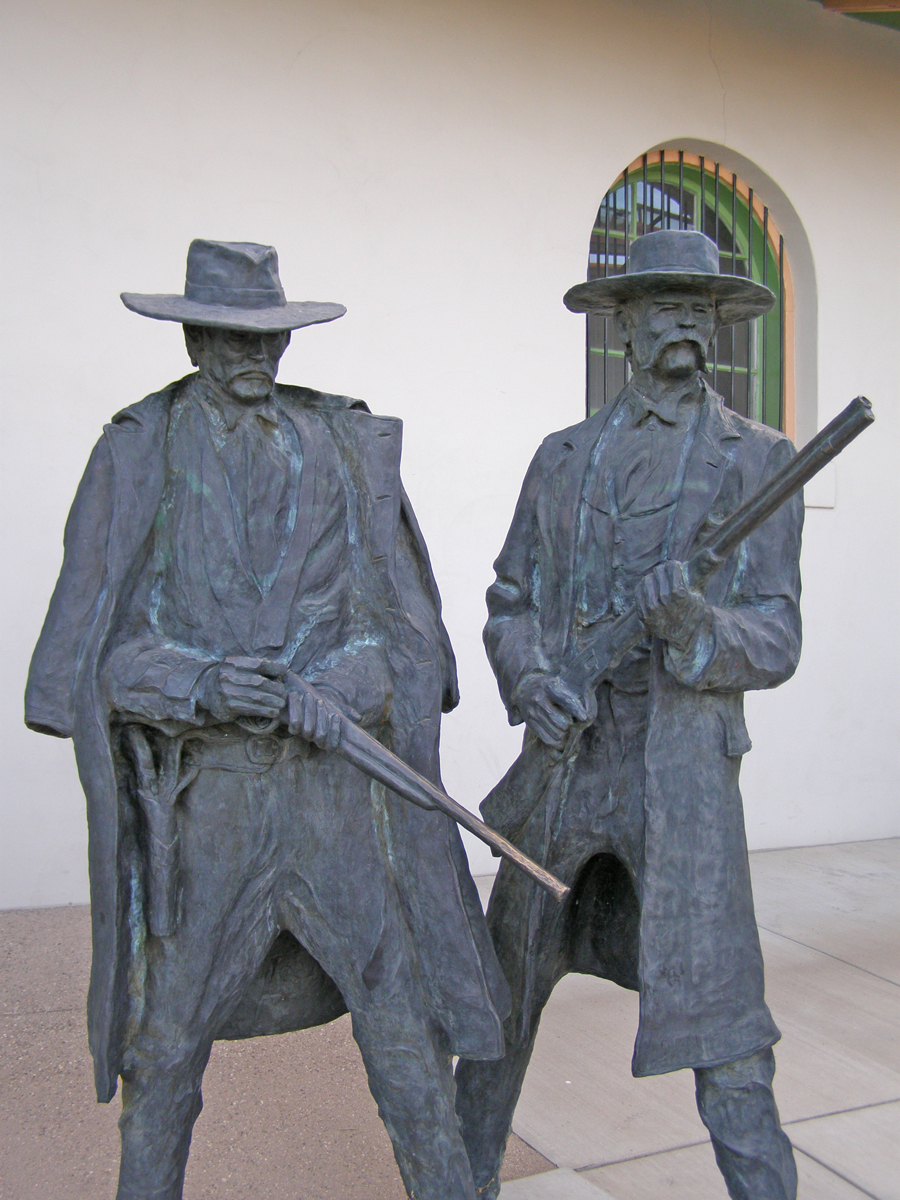 Statues of Wyatt Earp and Doc Holliday  in Tucson AZ