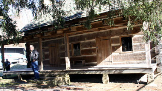 Cabin reconstructed at the site of the Hog Trial in Pike County Kentucky