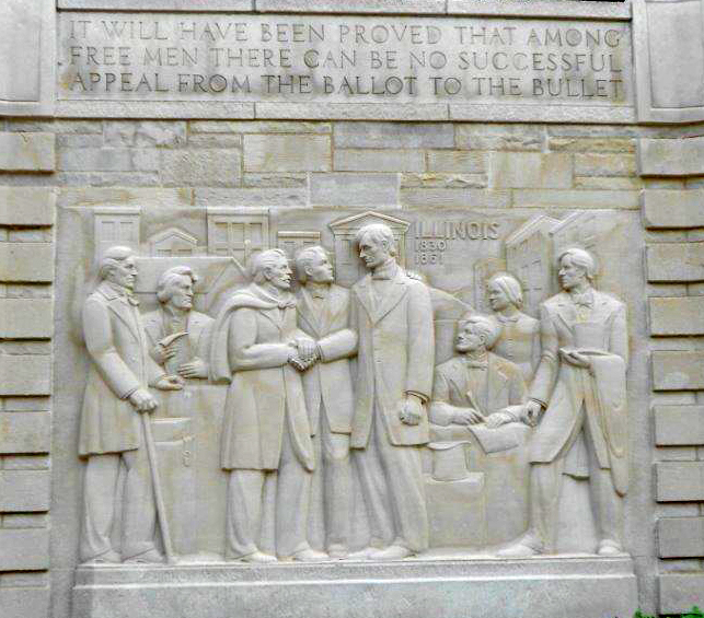 Panel depicting Licoln's early political career at Lincoln Pioneer Village and Museum at Little Pigeon Creek in Spencer County 