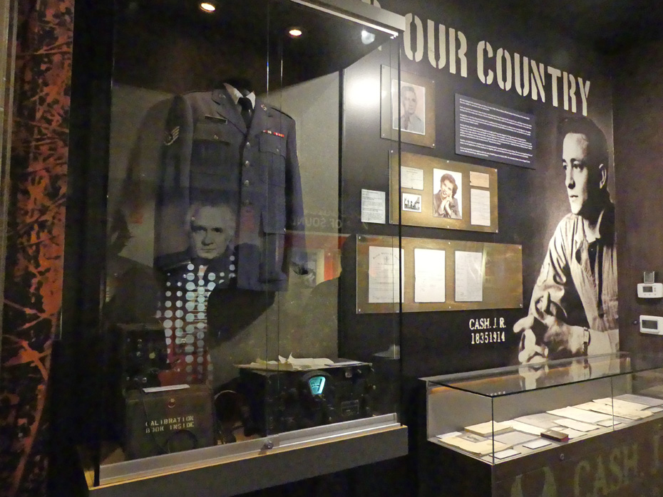 Exhibit in Johnny Cash museum about his time in air force
