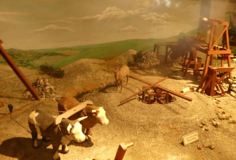 Exhibit of primitive mining  at Joplin's Mineral and History Museum