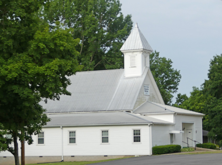 old white church building