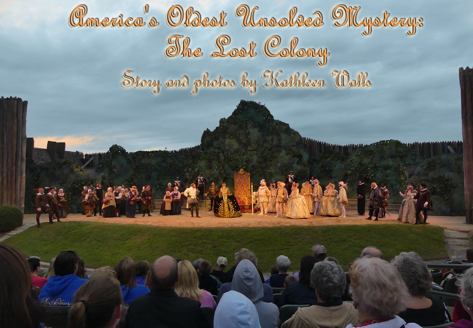 Scene wth queen and villagers in Lost Colony Play 