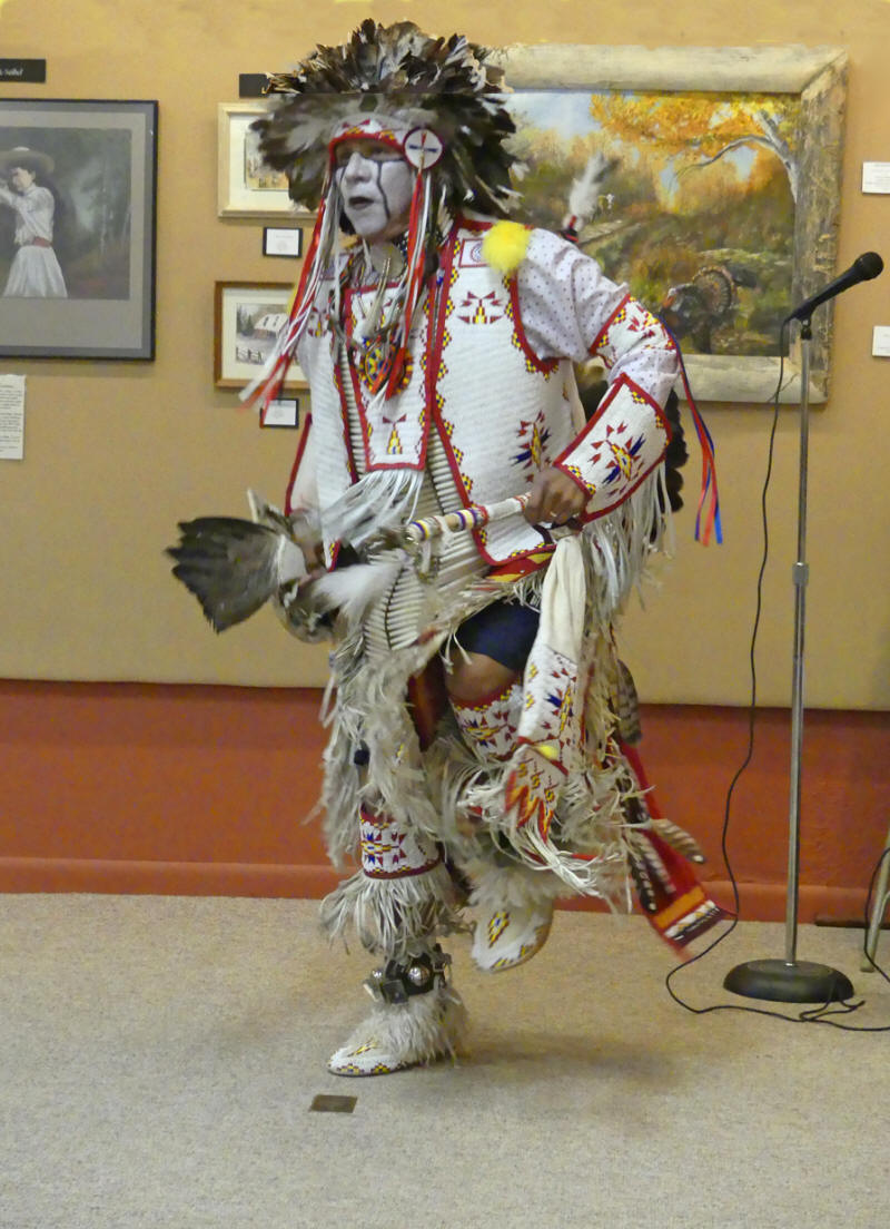 Lakota dancer, Samuel Killls in Sight, at Cortez Cultural Center in Muntezuma county Colorado