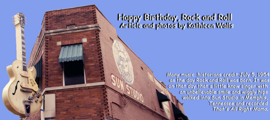 Sun Studio in Memphes, Tennessee used as header for Happy Birthday Rock and Roll