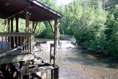 Dam behind the mill on the Chattahoochee River in Georgia