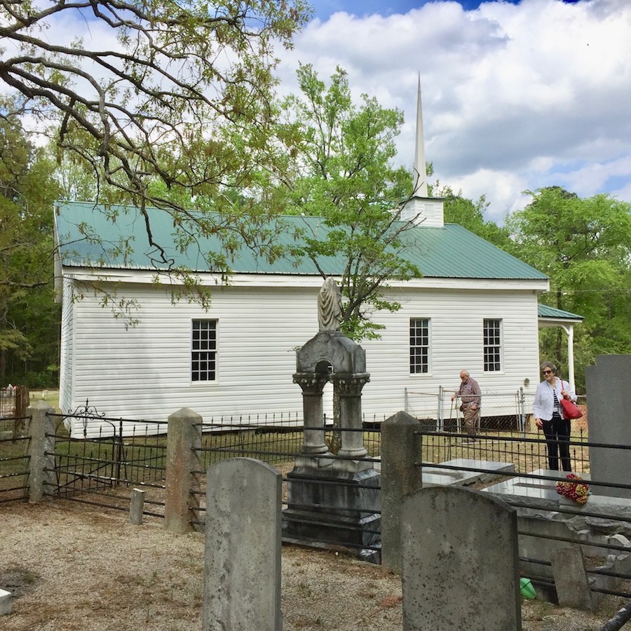 Cemetary with New Smyrna Methodist church in background