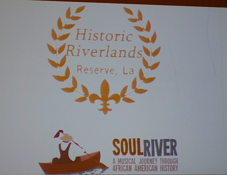 a poster for Riverlands showing a man in a pirogue