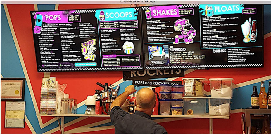 Pops and Rockets Menu