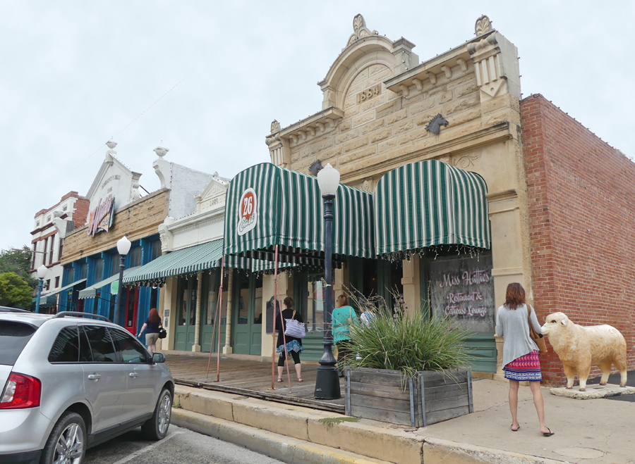 old bank building where at Miss Hattie's Restaurant and Cathouse Lounge is located