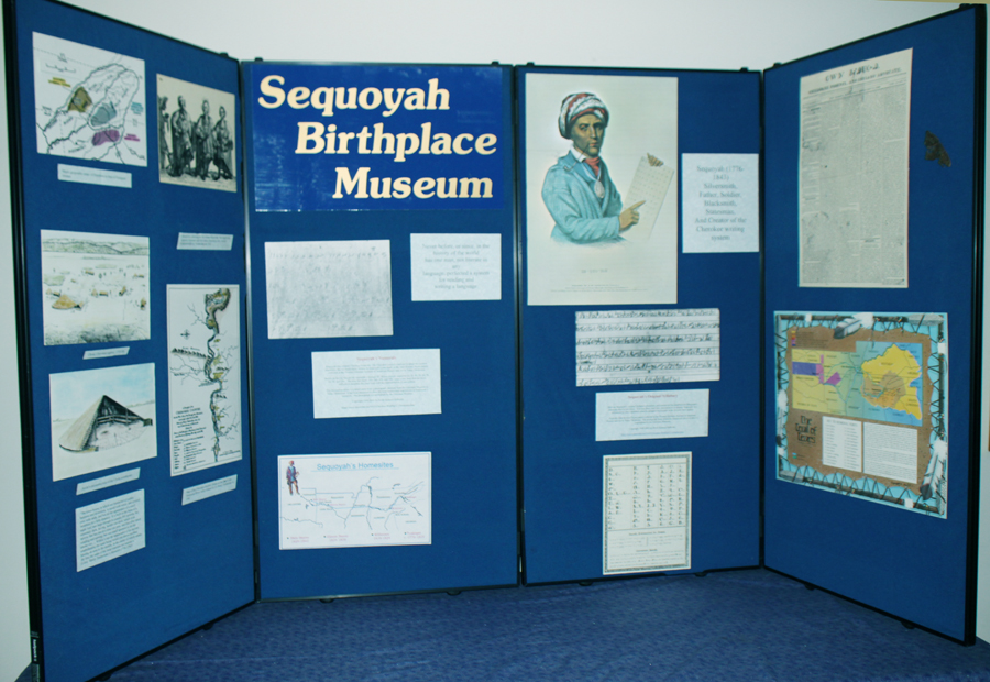 Exhibit at Sequoya Birthplace Museum