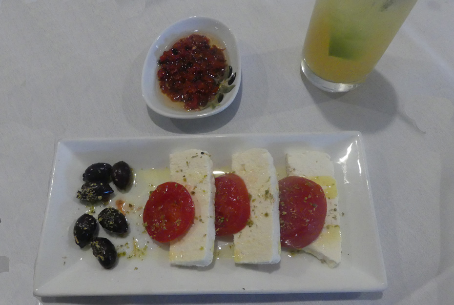 mozzarella cheese, tomatoes  and black olives