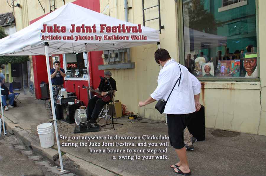 Title image for Juke Joint Festical shwing musucians and woman and boy dancing
