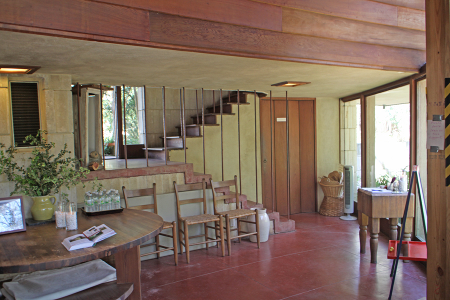 part of downstairs in Frank Lloyd Wright Spring House in Tallahassee, FL