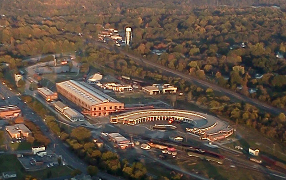 skyview of NC transportation musuem