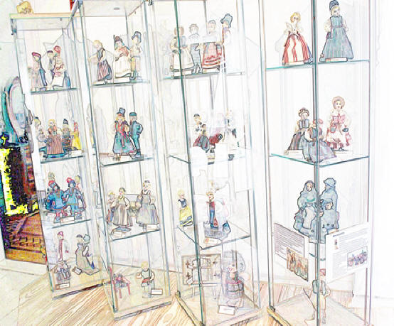 Swedish doll collection in Erlander House Museum  in Rockford, Illinois