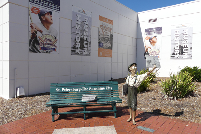 stature n front of st pete history museum