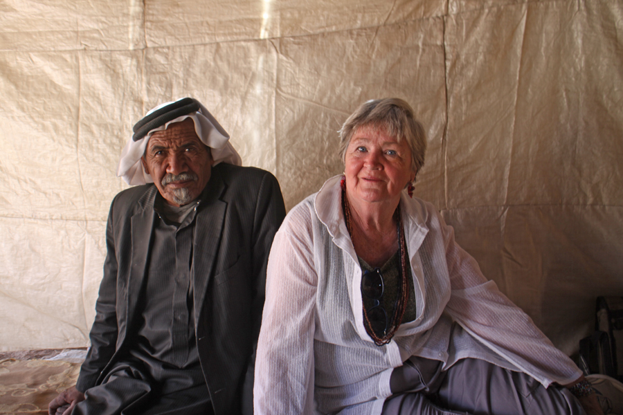 Elder and author in Bedouin tent