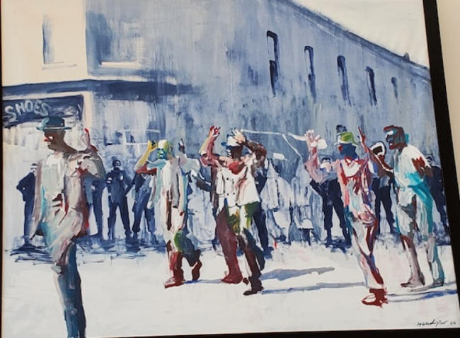 painting of race riot ing reenwood