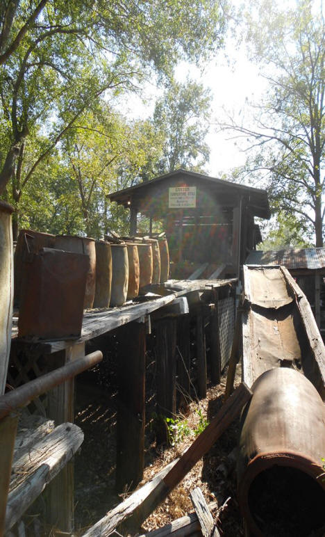 Turpentine Still with barrels