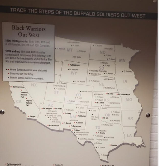 map showing black soldiers stations