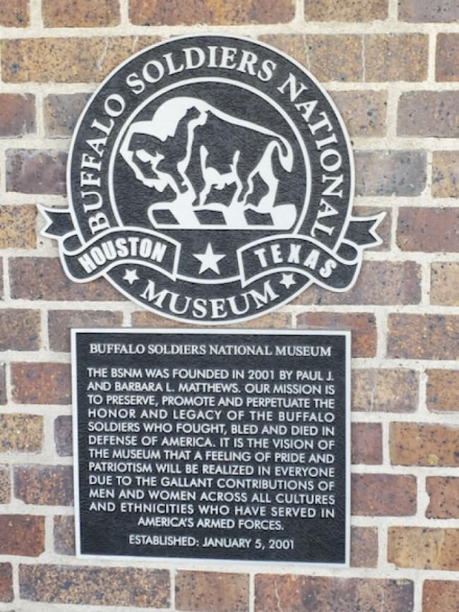 plaque at buffalo soldiers museum