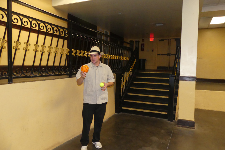 Man with teanis ball at Cuban Club